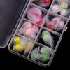 Bimoo 36pcs/box Mix Color Milking Egg Fly Combo Set Trout Fly Fishing Nude Egg Flies Glow Bug Size 12