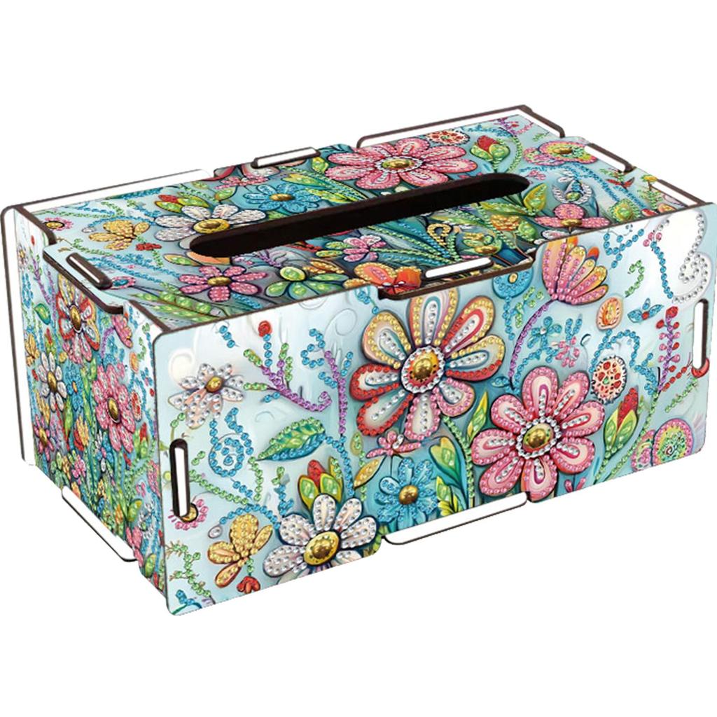 Wooden 5D Diamond Painting Tissue Holder Wooden Diamond Painting Tissue Box 5D DIY Diamond Handmade Tissue Holder for Home Decor
