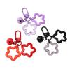 6.5cm Alloy Colored Hollow Out Dual Five Pointed Star Bell Keychain