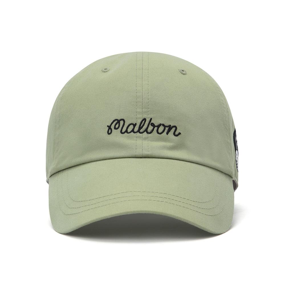 MALBON GOLF Malbon Basic Logo Script Cap Light Khaki