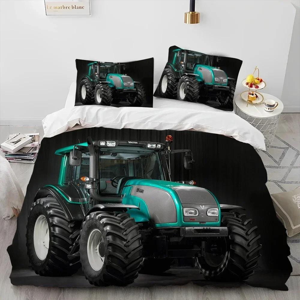 3D Auto Tractor Vrachtwagen Serie Beddengoed Set Slaapkamer Zacht Modern Dekbedovertrek Comfortabel Kinderen Jongeren Zacht Dekbedovertrek Comfortabele Dekbedovertrek En Kussensloop