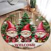Christmas Red Socks Round Carpet Christmas Tree Elk Snowman Round Carpet Bedroom Carpet Home Floor Mat Washable Leisure Carpet