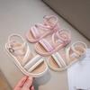 Girls Sandals 2025 Summer New Little Girl Open-toed Beach Shoes Korean Version Simple Student Princess Sandals Versatile