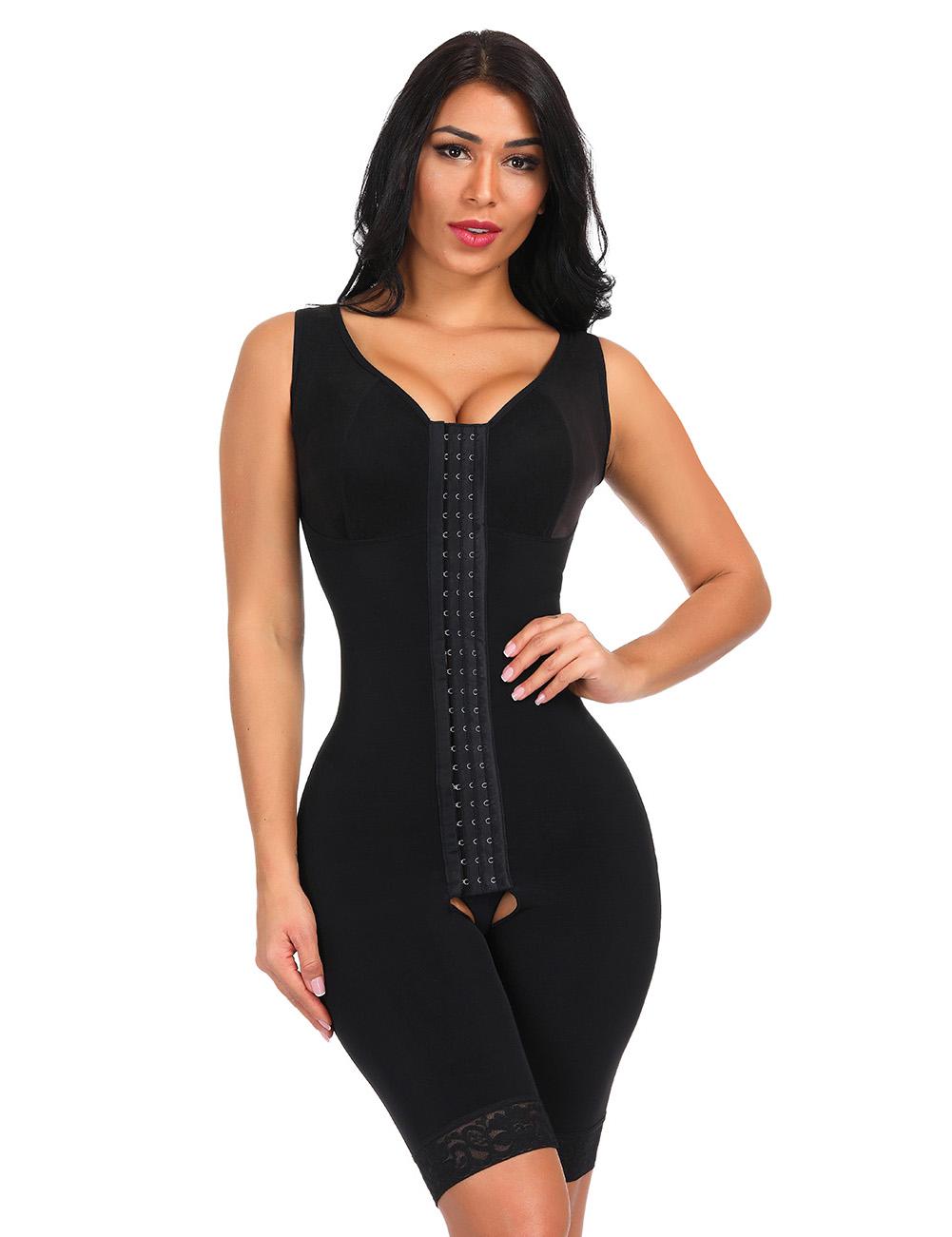 

Colombianas Fajas Powernet Girdle Verox Three Hooks At Front Bra In Lycralong Thigh Slimming Woman Reducing Girdles Colombianas S чёрный