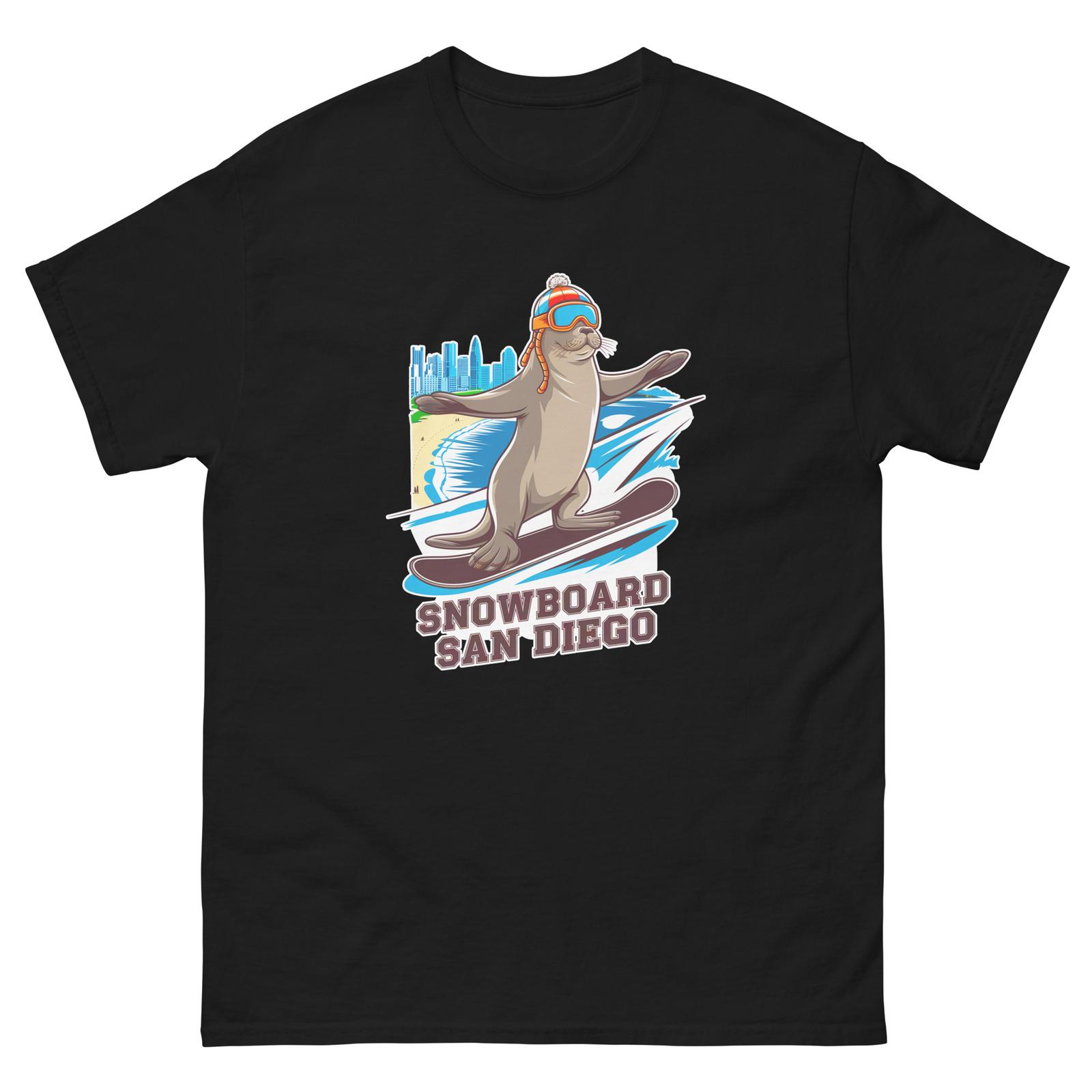 Snowboard San Diego Seal USA Snowboarding Animal T-Shirt XXL