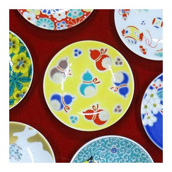 Japanese Warehouse Plate Stylish Kutani Ware Lucky Bean Plate Six Gourds (No Disease) Ceramic Small Plate Serving Plate Brand Japanese Tableware