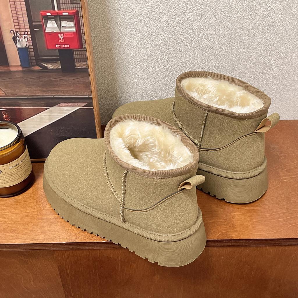 Schneestiefel 2024 Herbst und Winter neue klassische rutschfeste wasserdichte gefütterte verdickte niedrige Baumwollschuhe