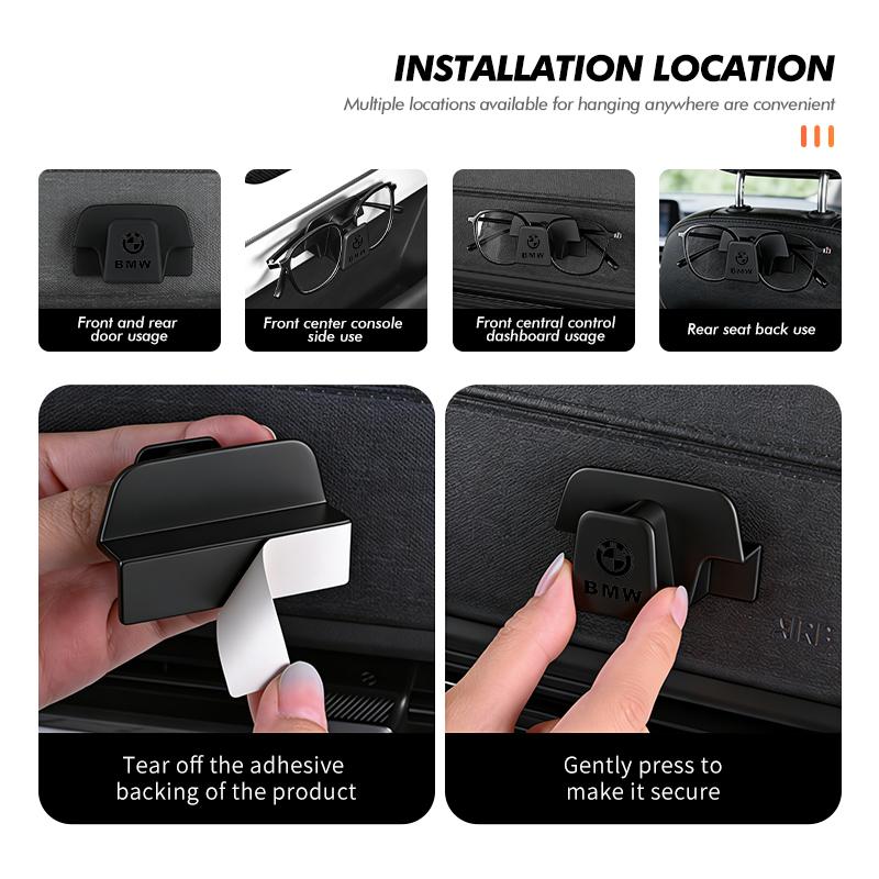 DUHQ3 Car Seat ABS Self-Adhesive Glasses Holder Sunglasses Storage Accessories For BMW X1 X3 E39 E46 E30 E36 E87 E60 E90 F26 G02 E70