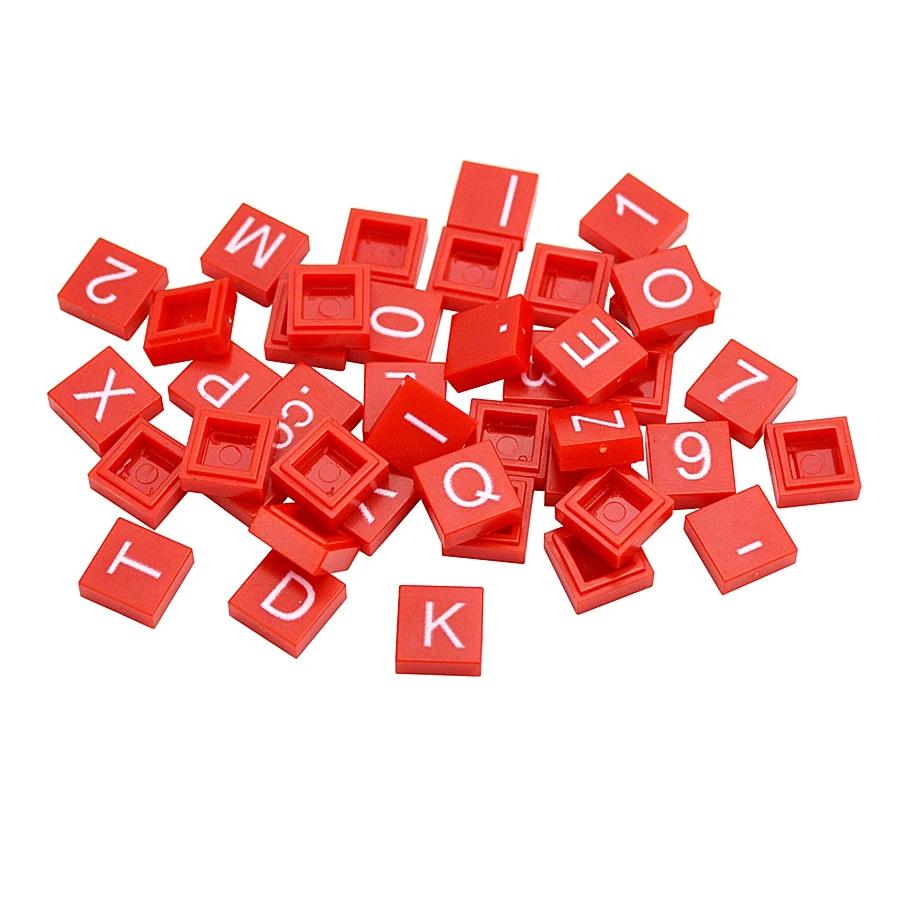 MOC Smooth Bricks Printed Alphabet&Number 3070 Tile 1x1 with DIY Assembled Building Block Letter City Creative Compatible Toys