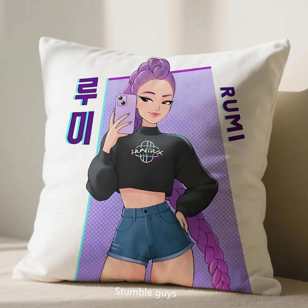 Kpop Sofa 45X45cm Pillowcase Anime Demon Hunters Cushion Cover Soft Touch