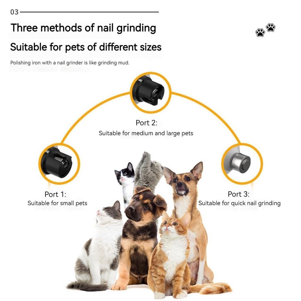 Electric Dog Nail Grinder Rechargeable Pet Nail Trimmer with 2 LED Lights Dog Nail Trimmer for Small Medium Large Dogs Cats