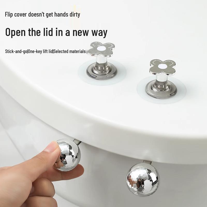 Flower Toilet Lid Lifter: Flip-Up Handle for Hands-Free Use