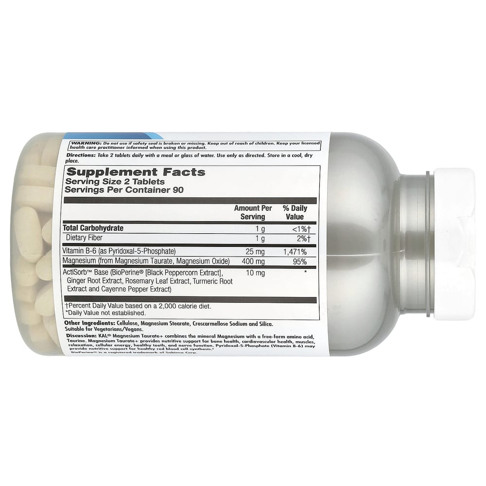 KAL Magnesium Taurate+ 400mg, 180 Tablets