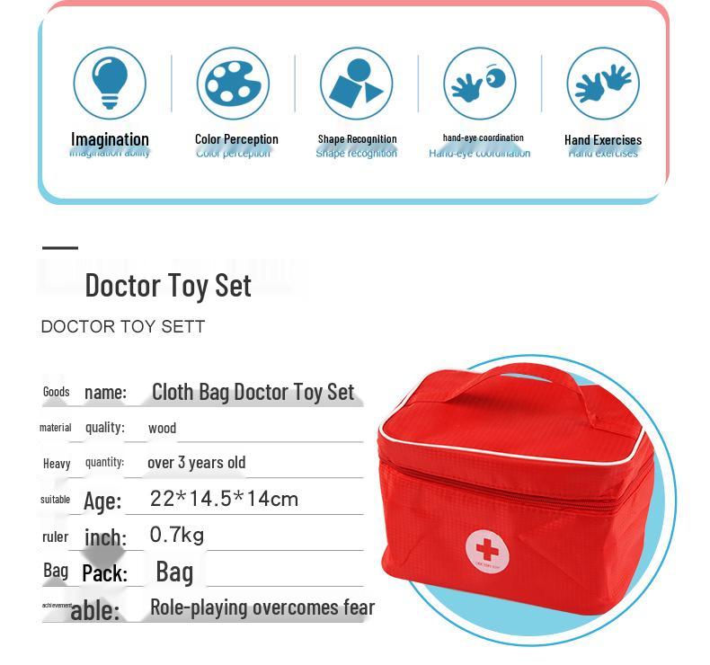 Kids' Wooden Medical Playset: Doctor Role-Play Toy for Boys and Girls