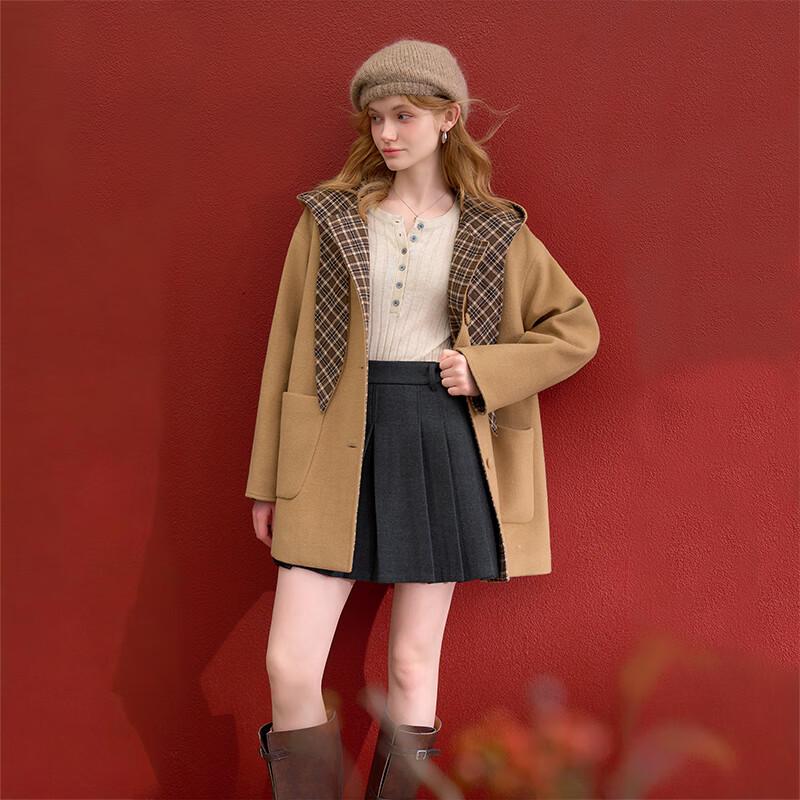 Westlink Women's Hooded Woolen Mid-length Warm Coat