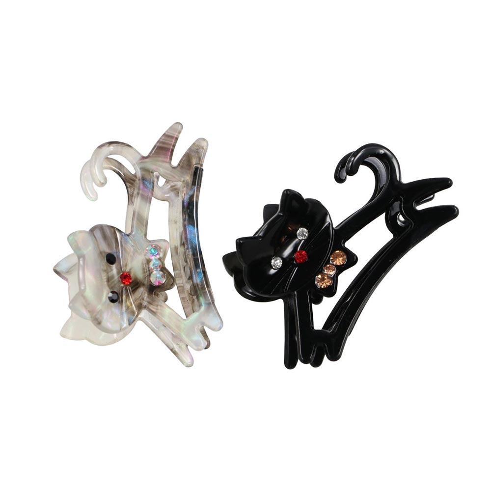 Acetic Acid Rhinestone Hair Clip  Shark Clip Acetate Animal Cat Hair Claw  Female