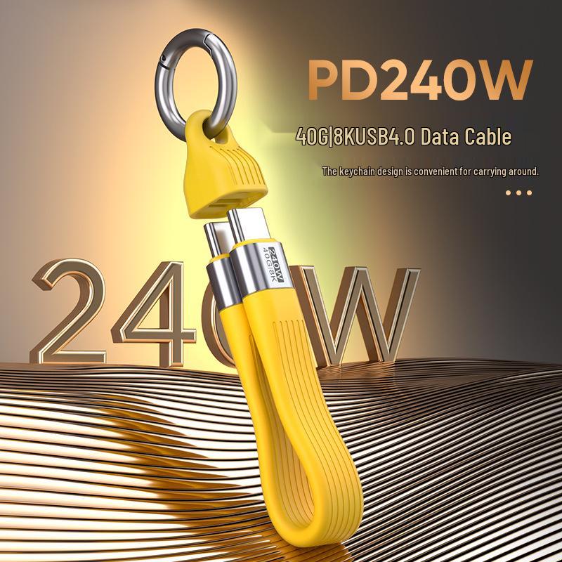 8K HD Video, 240W Super Fast Charging, 40Gbps High-Speed Keychain Data Cable
