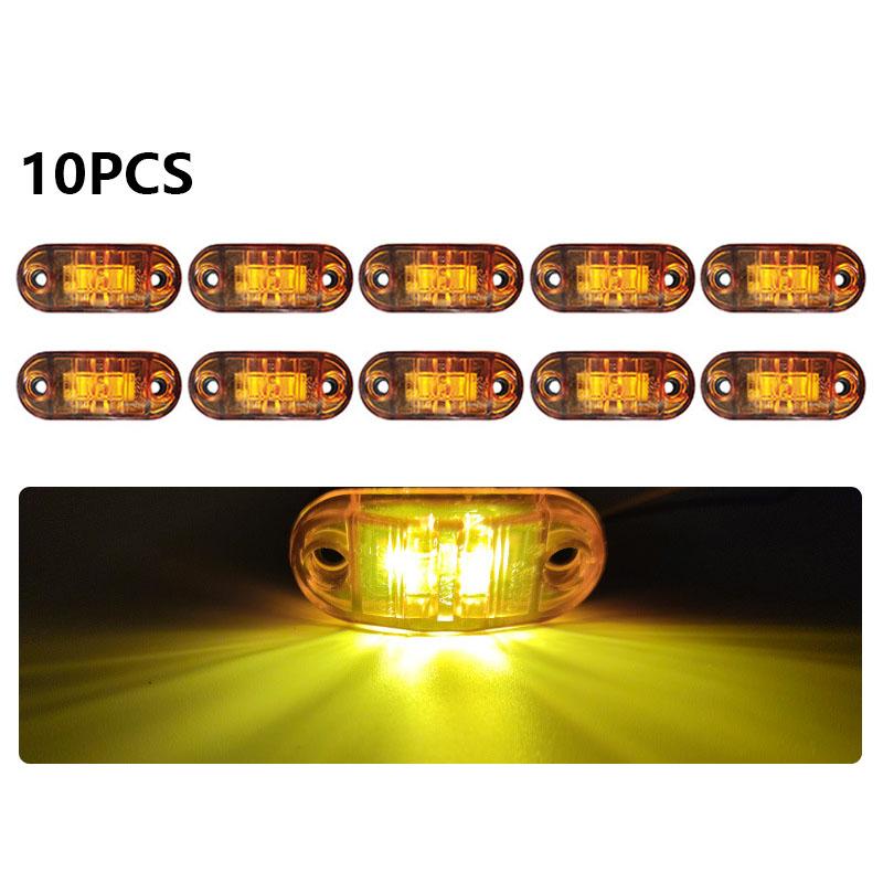 

10PCS 12-24V LED Side Marker Car Lights Front Rear Clearance Indicator Lamp for Truck Trailer BUS Van Caravan Warning Lights
