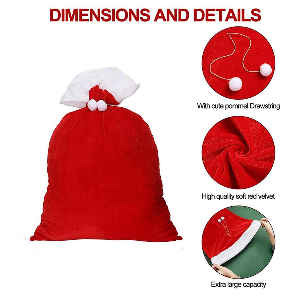 2026 Red Santa Claus Gift Bags Christmas Party Treat Bags Candy And Gift Toy Storage Bags for Holiday Festival Fireplace