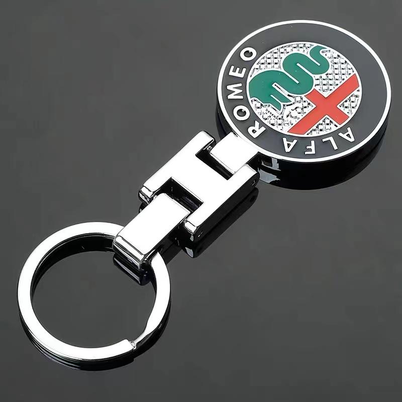 Zinc Alloy Key Ring Keychain Car Logo Accessories For Alfa Romeo Giulietta GT 159 147 156 Mito Brera Giulia F1 Stelvio Volante TM4