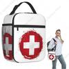 Schweizer Schweiz Flagge Isolierte Lunchtasche für Damen Kinder Tragbar Lebensmittelboxen Thermische Lunchbox Tragetasche