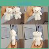White Blush Bear Plush Keychain Mini Stuffed Animal Bag Charm Toy Gift