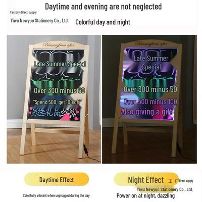 Small Luminous Blackboard Display Stand for Shop Advertising and Handwritten Signage