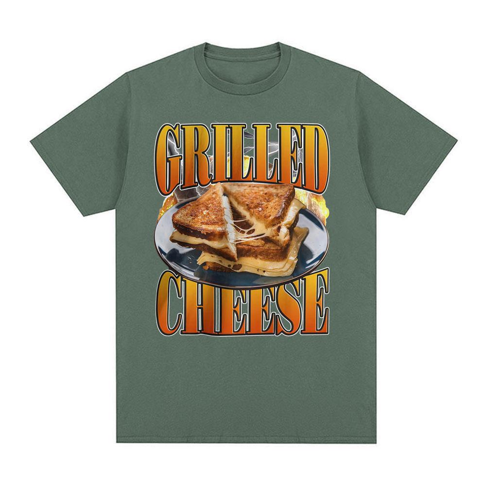 Funny Grilled Cheese Foodie Gift Meme Tshirt Unisex Women Summer Casual ONeck Oversized T Shirts Cotton 100 High Quality T Shirt
