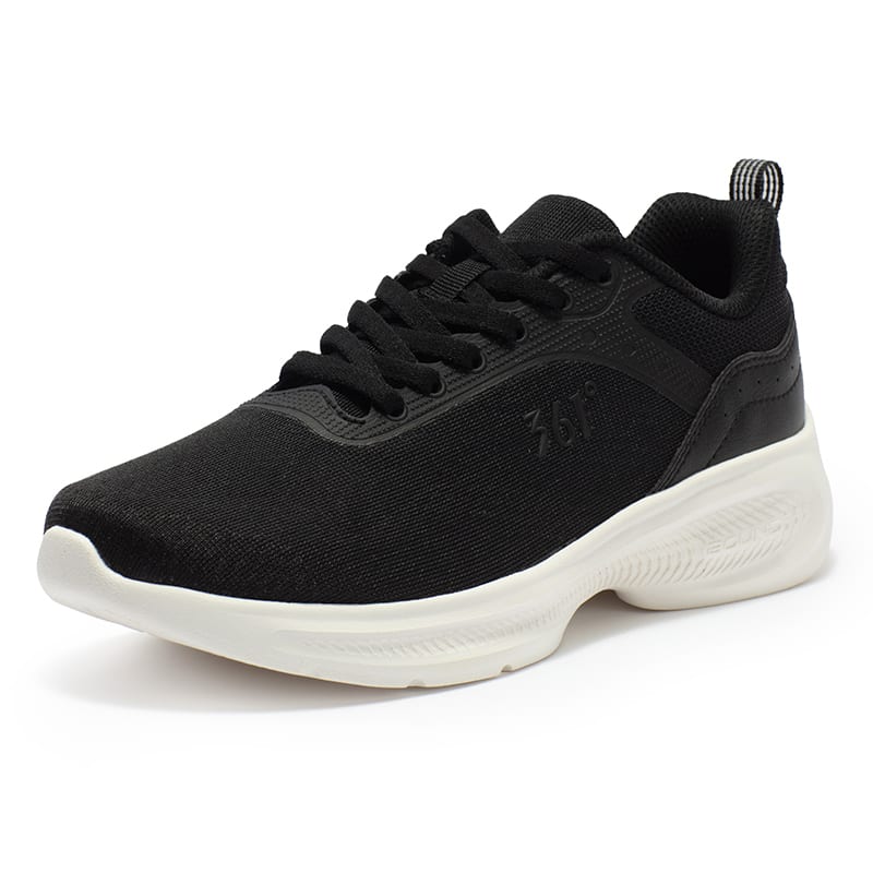 361 Slip Resistant, Abrasion Resistant, Breathable Low top Casual Running Shoes Women's Black White 682412222FV-4
