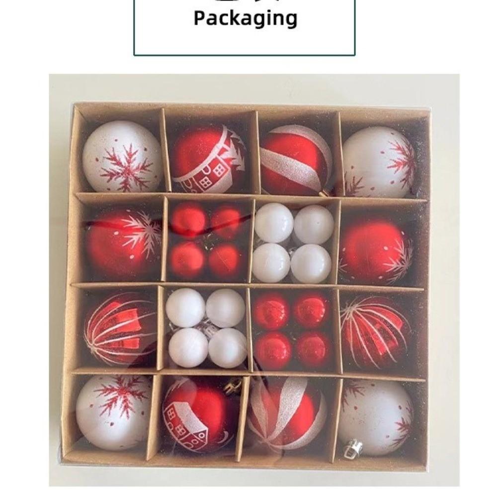 44Pcs/Set 6/3CM Christmas Ball Shiny Xmas Ornament Ball Durable Xmas Baubles  Showcase