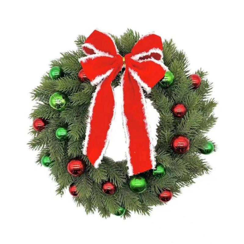 

Illuminated Christmas Wreath Decoration 33CM Battery Operated Door Wreath Hanging Decoration For Door Mantels Window
