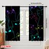 Set Of 2 Flat Printing Window Curtains Cute Black Cats Kawaii Polyester Without Electricity Festive Wall Decor Po Booths Curtain