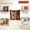 Vintage Corgi Hund Dekorative Kissenbezüge Muster Kissenbezug Geeignet für Sofa Schlafzimmer Auto Kissenbezug