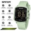 SANDA Men's Luminous Waterproof Sports Watch - Square Design with Multifunctional Countdown Timer