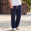 Solid Color Versatile Trousers Men Baggy Sweatpants, Loose Fit Straight Leg Trousers, Drawstring Waist Wide Cut Joggers, Athletic Pants