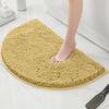 Bathroom Non-Slip Floor Mat Door Mat Absorbent Carpet Bathroom Door Mat Chenier Encrypted Semicircular Foot Mat