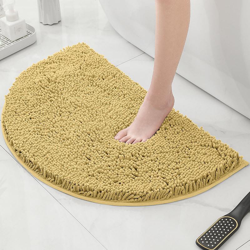 Bathroom Non-Slip Floor Mat Door Mat Absorbent Carpet Bathroom Door Mat Chenier Encrypted Semicircular Foot Mat
