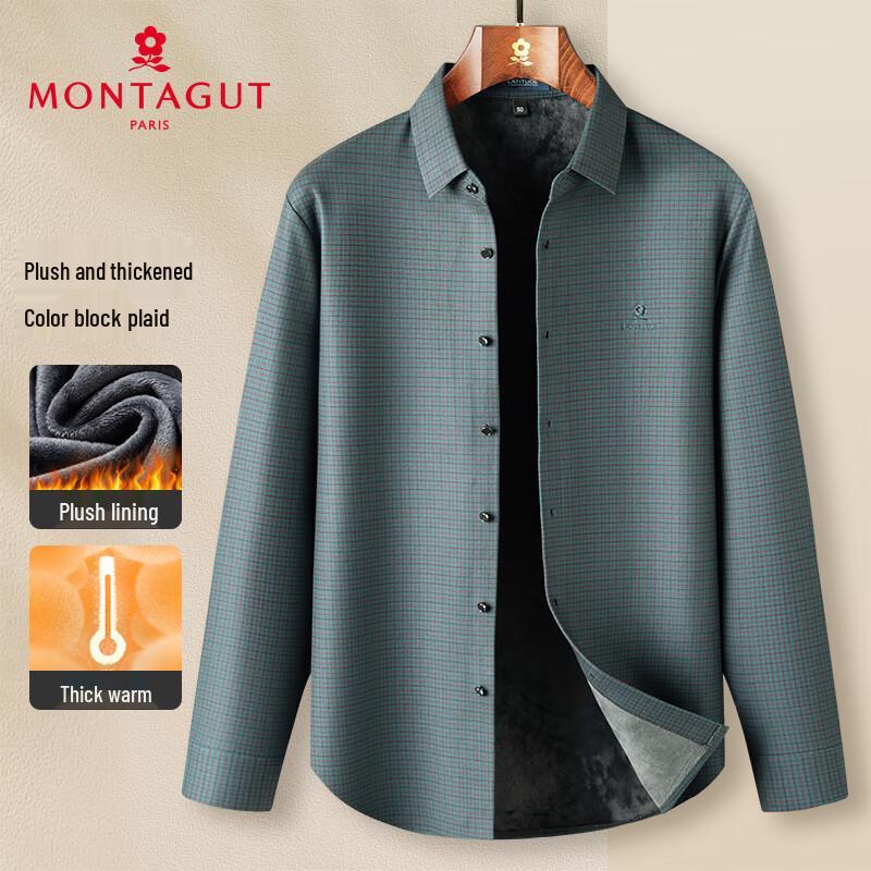 MONTAGUT Men s Winter Plaid Flannel Shirt 52