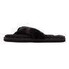 Puma Fluff Flip Slide Black Team Gold Women Sneakers 384938-01