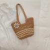 Handwoven Natural Fiber Tote Bag with Braided Handles and Open Weave Design