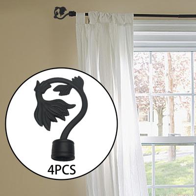4 Parça Perde Uçları, Çubuklar için Uç Kapakları, Çubuk Dekoratif Uçları