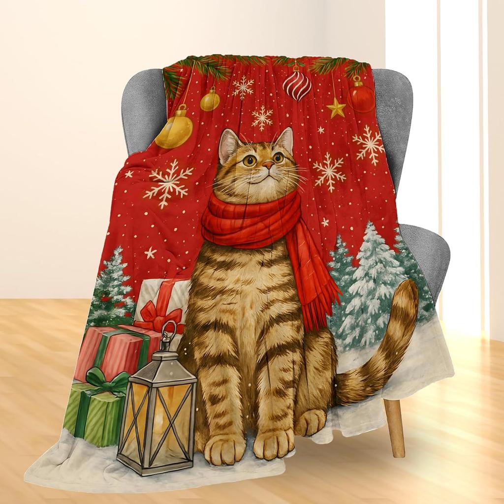 Weihnachten Santa Flanelldecke - Weich, Leicht & Niedlich mit Weihnachtsmann-, Baum- & Zuckerstangen-Designs für Sofa, Bett oder Reise