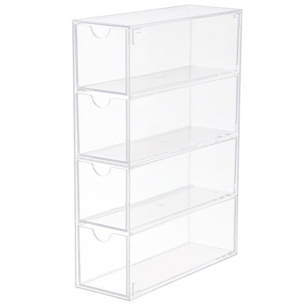 4 Layers Acrylic Glasses Storage Box Stackable Transparent Drawer Type Display Holder Makeup Sunglasses Organizer Box Jewelry