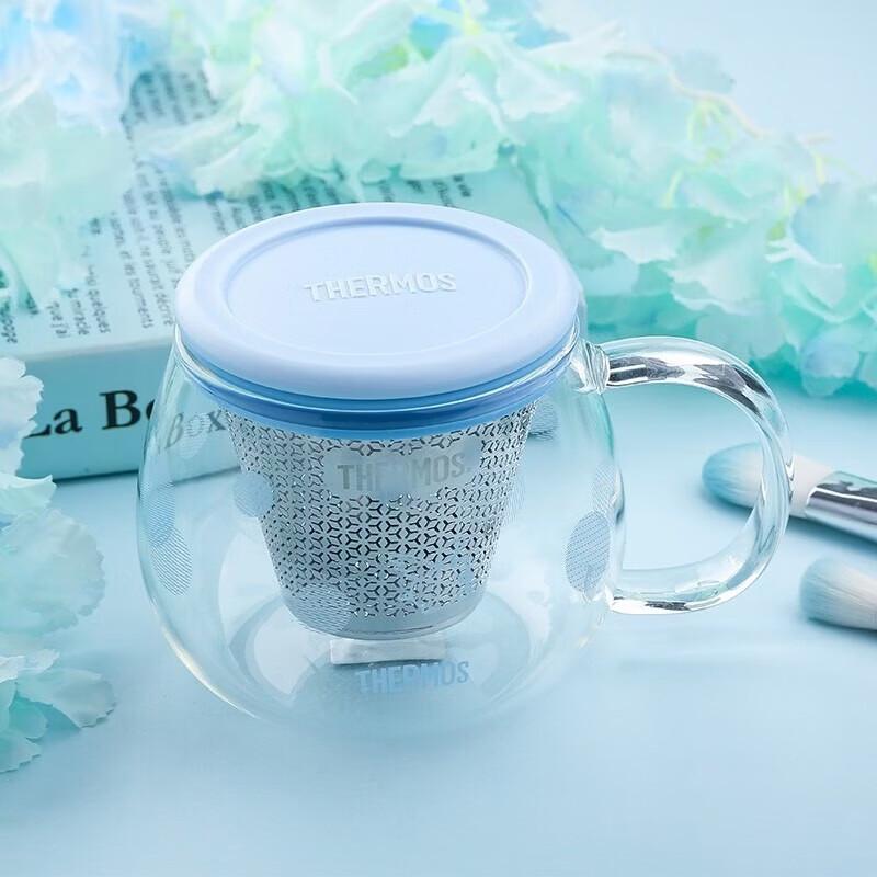 THERMOS Heat-Resistant Glass Tea Cup with Infuser