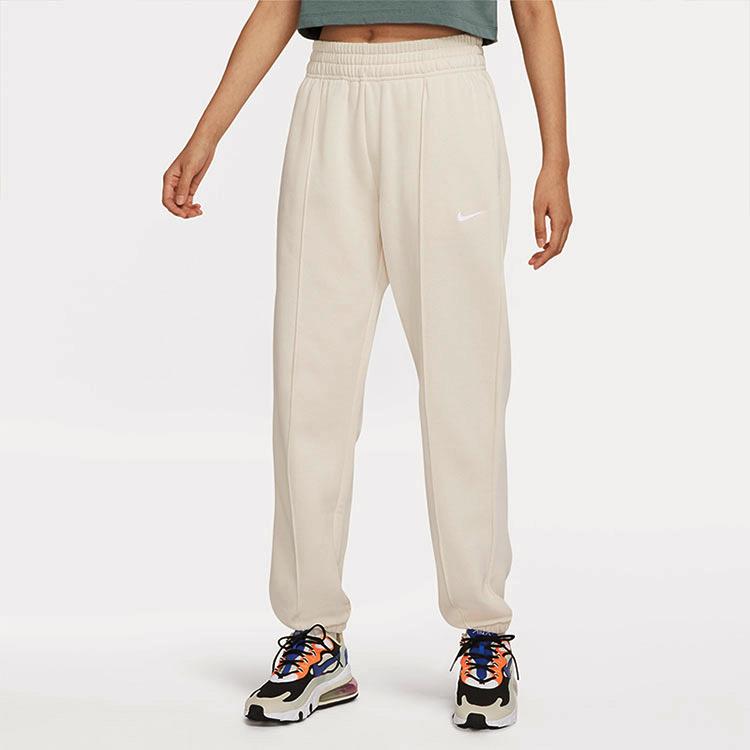 Nike Sportswear Essential Fleece Solid Color Sports Long Pants Spring Women Bottoms White BV4090-219
