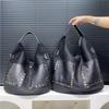 Mesh Rivet Tote Bag Large Capacity Commuter Trend Shoulder Handbag
