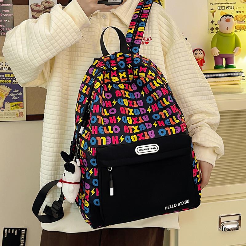 New Arrival Letter Printed Unisex Backpack Large Capacity Casual Bag For Students