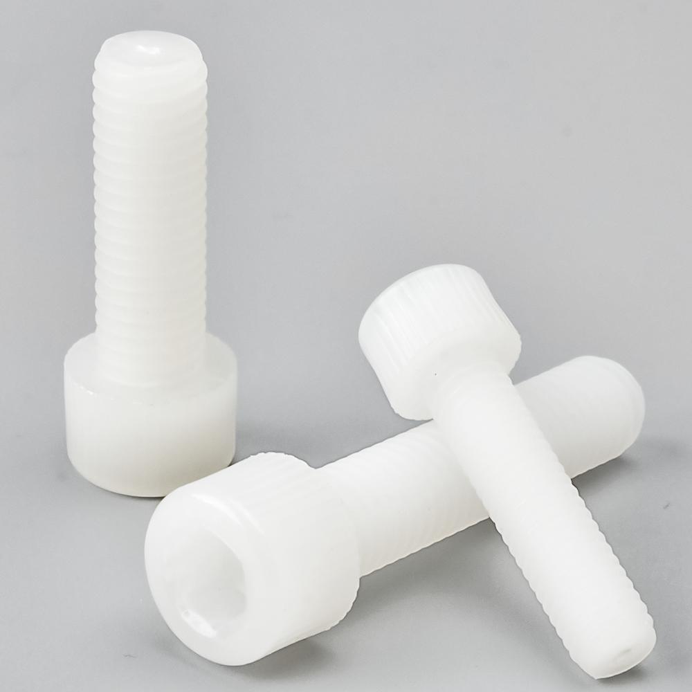

10-200pcs Nylon Hex Screw M3 M4 M5 M6 M8 M10 M12 Black/ White Hexagon Socket Head Screw Cup Head Knurled Insulation Plastic Bolt M5 (50pcs)&8mm білий