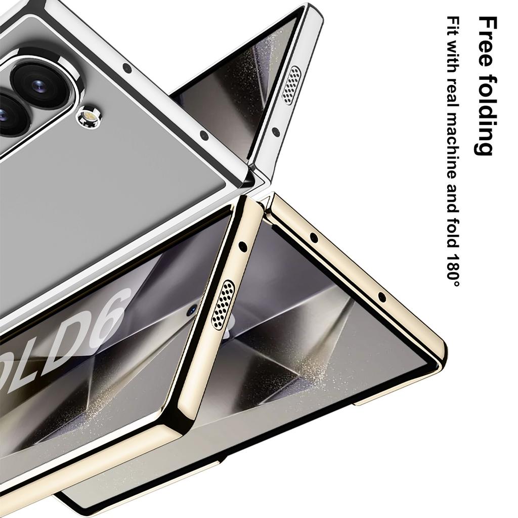 For Samsung Galaxy Z Fold 6 Case Luxury Ultra Thin Electroplated Transparent Shockproof Protection Hard Back Cover Accessories