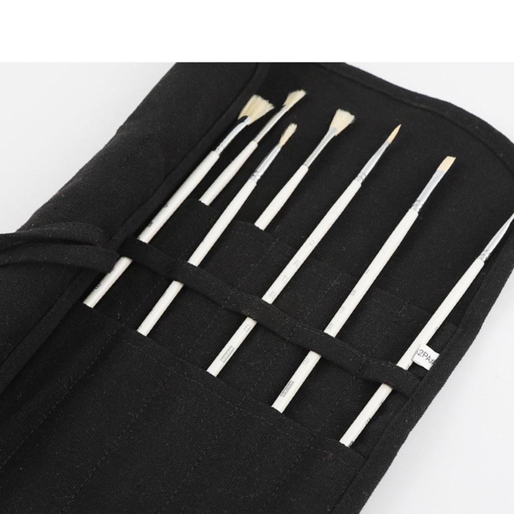 Painting Brushes Canvas Storage Bag, 22 Slots Watercolour and Gouache Brushes Calligraphy Brushes Storage Bag, Roll Up Pen Bag